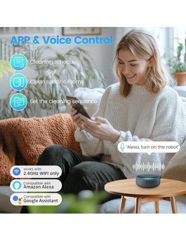 Robot Aspirador y Mopa FIXR-T20, Auto-Vaciado, 180 min, HEPA