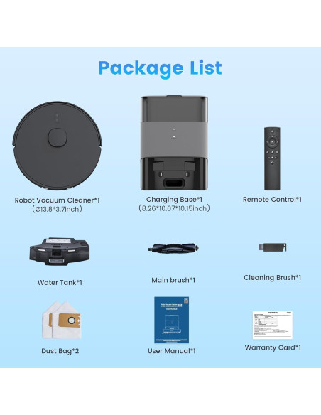 Robot Aspirador y Mopa FIXR-T20, Auto-Vaciado, 180 min, HEPA