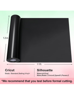 Vinilo Adhesivo Permanente XSEINO Negro 27.94x3.81m para Cricut 2