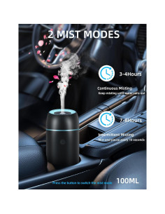 Difusor de Aromaterapia para Coche Szyuwolf 100ml USB Negro 2