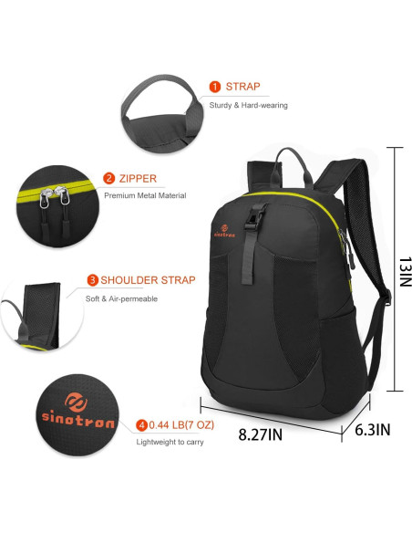 Mochila Plegable Sinotron 22L Nylon Impermeable Senderismo