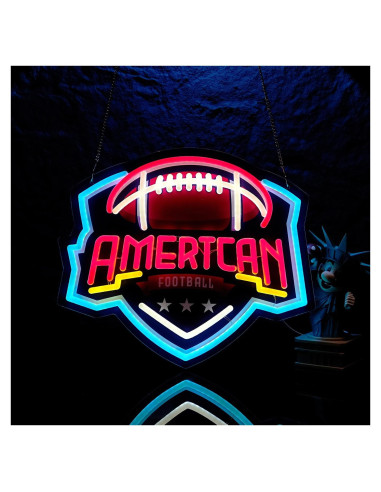 Luz de neón Rugby LIUISNEO 35.56x35.56cm USB regulable