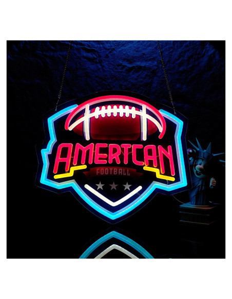 Luz de neón Rugby LIUISNEO 35.56x35.56cm USB regulable