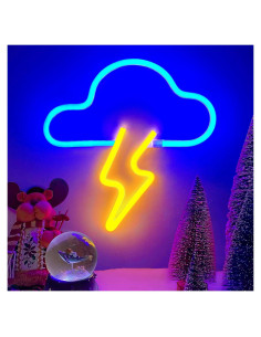 Luz de Neón LED Nube Rayo BerniceKelly 27.4x27.4 cm