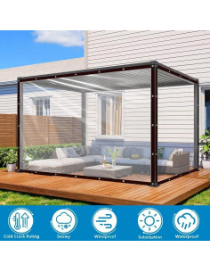 Lona Transparente Impermeable Welacymet 1.22x1.83m con Ojetes 2