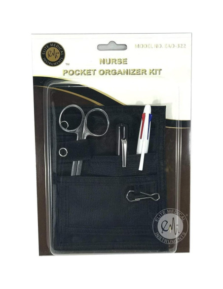 Kit Organizador de Bolsillo Negro Elite Medical 4 Piezas