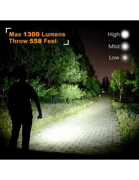 Linterna EDC VTIGER T1A Recargable 1300 Lúmenes Compacta