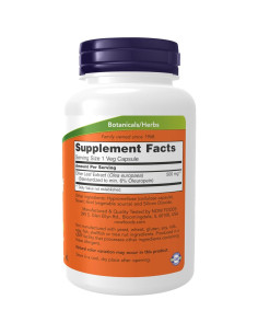 Suplemento NOW Foods Extracto de Hoja de Olivo 500 mg 120 Cápsulas Veganas 2