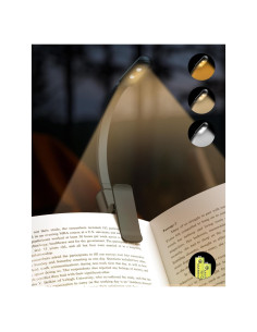 Luz de lectura LED portátil Lucarni con 3 colores y atenuación
