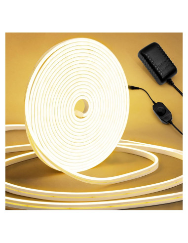 Luces de Cuerda de Neón LED ELOUYCKE 10m Blanca Cálida Regulable