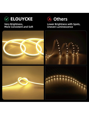 Luces de Cuerda de Neón LED ELOUYCKE 10m Blanca Cálida Regulable
