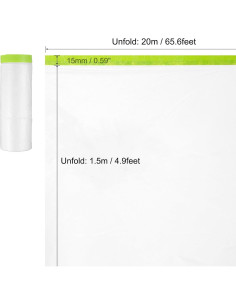 Película de Enmascarar Pre-Cinta uxcell 1.5m x 20m con 2 Cintas 2