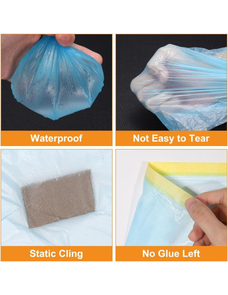 Película de Enmascarar Pre-Cinta uxcell 1.5m x 20m con 2 Cintas Película de Enmascarar Pre-Cinta uxcell 1.5m x 20m con 2 Cintas