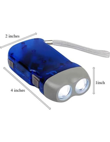 Linterna de Manivela Evelots - Paquete de 4 - LED Doble - Camping y Emergencias