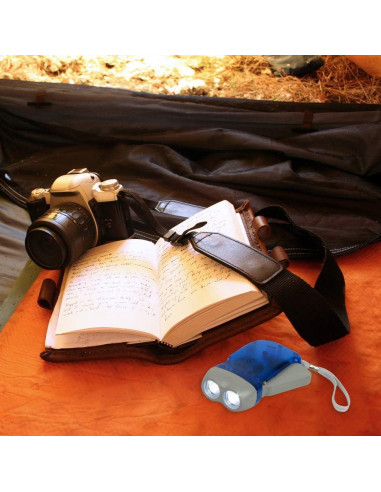 Linterna de Manivela Evelots - Paquete de 4 - LED Doble - Camping y Emergencias