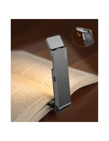 Luz de Lectura Recargable VTIGER B1 LED Plegable 3 Colores