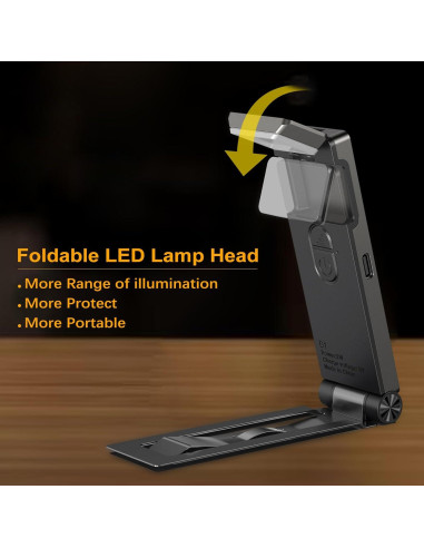 Luz de Lectura Recargable VTIGER B1 LED Plegable 3 Colores