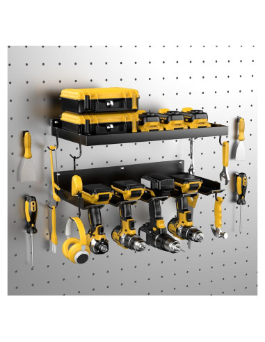 Organizador de Herramientas de Pared Getsrichfc 4 Soportes Amarillo