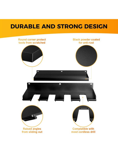 Organizador de Herramientas de Pared Getsrichfc 4 Soportes Amarillo