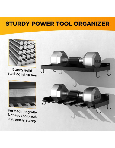 Organizador de Herramientas de Pared Getsrichfc 4 Soportes Amarillo