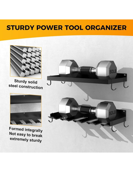 Organizador de Herramientas de Pared Getsrichfc 4 Soportes Amarillo Organizador de Herramientas de Pared Getsrichfc 4 Soportes Amarillo