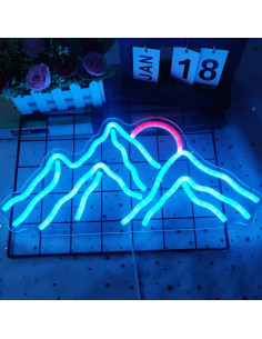 Luz de Neón LED Montaña AMITT 43x20cm Regulable Azul y Rojo 2