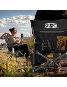 Silla de Camping Plegable Overmont OM-DC01-S1 181kg Negra 2