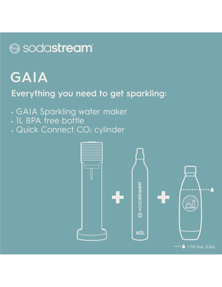 Hacedor de Agua Espumosa SodaStream Gaia - Kit de Inicio