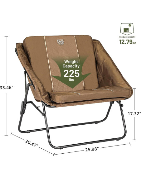 Silla Plegable Timber Ridge Sobredimensionada con Cojín Desmontable Silla Plegable Timber Ridge Sobredimensionada con Cojín Desmontable