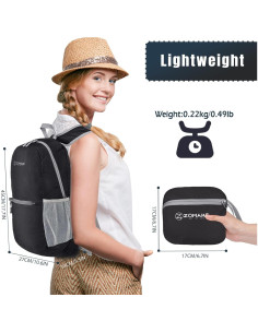 Mochila de senderismo ZOMAKE 20L plegable resistente al agua 2