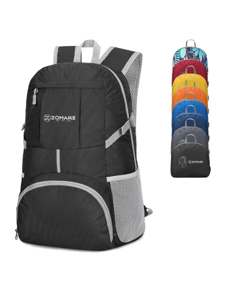 Mochila Plegable Ligera ZOMAKE 35L Impermeable Negro Mochila Plegable Ligera ZOMAKE 35L Impermeable Negro