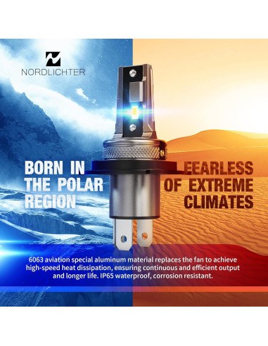 Bombillas de Luz de Niebla H4 9003 N NORDLICHTER 6500K