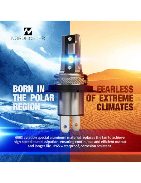 Bombillas de Luz de Niebla H4 9003 N NORDLICHTER 6500K