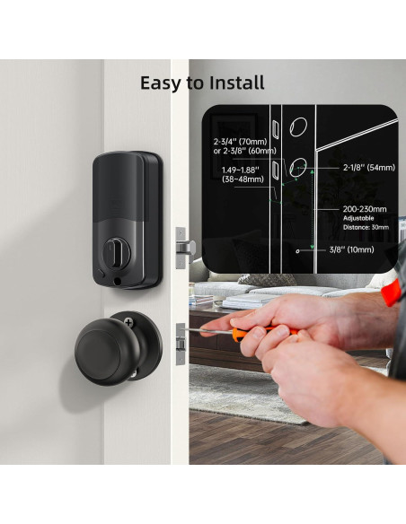 Cerradura Inteligente NUTOMO M3 - Biométrica, APP, Alexa, Negro