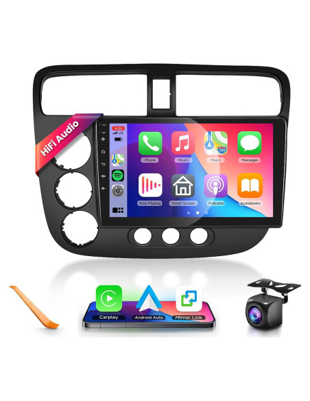 Estéreo de Coche Podofo para Honda Civic 2001-2005 9" HD