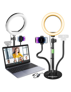 Luz de Anillo LED AorPixun 10'' con Soporte y Tripode