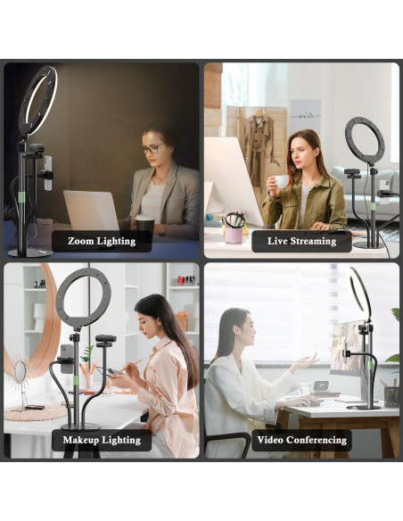 Luz de Anillo LED AorPixun 10'' con Soporte y Tripode