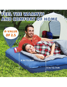 Colchoneta de Camping LILTSDRAE Inflable 200x137 cm con Bomba 2