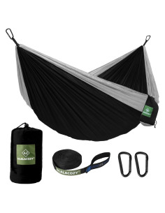 Hamaca de Camping OLALACOZY Doble y Simple 2.75m Negra y Gris