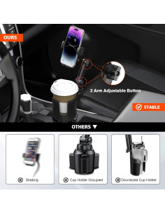 Soporte para Teléfono 2 en 1 EDKCXB para Portavasos de Coche 2