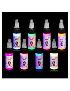 Juego de Tinta para Tatuajes Ybeauty 8 Colores Fluorescentes 15ml