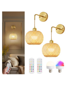 Aplique de Pared Inalámbrico Vitnucrol Dorado 48cm 2 Bombillas RGB