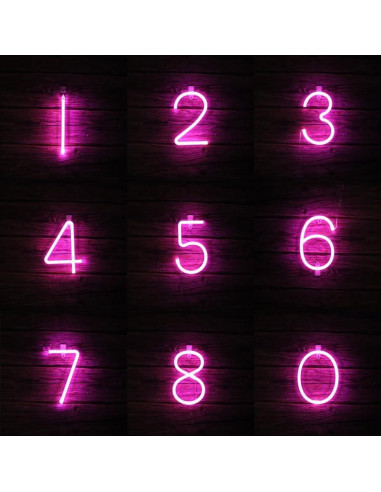 Letrero LED Neón Rosa SplendShop Alfabeto A-Z y 0-9