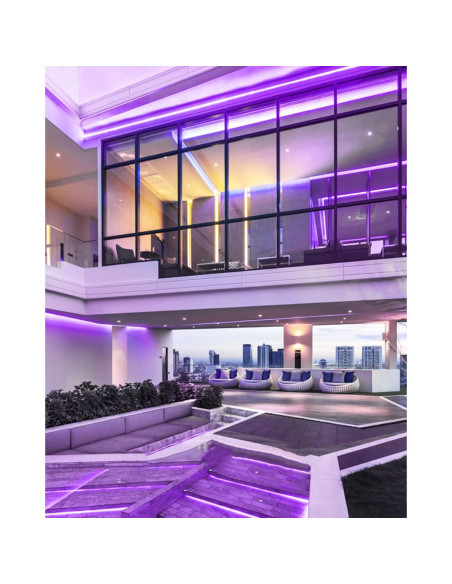 Luz de tira LED de neón morado 5M YM E-Bright impermeable