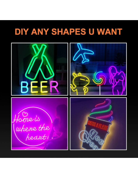 Luz de tira LED de neón morado 5M YM E-Bright impermeable