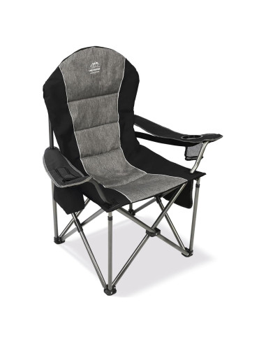 Silla de Camping Plegable LANMOUNTAIN Charles Negra con Portavasos