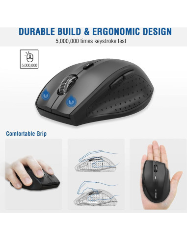 Ratón Inalámbrico E-YOOSO E-1010 Óptico 4800 DPI Negro