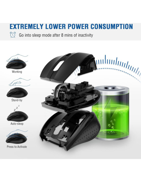 Ratón Inalámbrico E-YOOSO E-1010 Óptico 4800 DPI Negro Ratón Inalámbrico E-YOOSO E-1010 Óptico 4800 DPI Negro