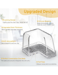 24 Protectores de Suelo Silicona INDEMO para Patas de Sillas 2