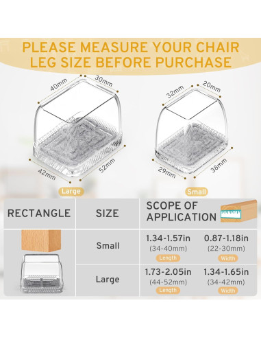 24 Protectores de Suelo Silicona INDEMO para Patas de Sillas